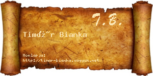 Timár Bianka névjegykártya