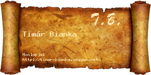 Timár Bianka névjegykártya
