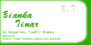 bianka timar business card